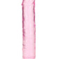 Realrock Crystal Clear Straight No Balls Dildo - Clear/Pink - 7in