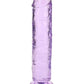 Realrock Crystal Clear Straight No Balls Dildo - Clear/Purple - 7in