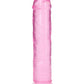 Realrock Crystal Clear Straight No Balls Dildo - Clear/Pink - 9in