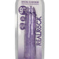 Realrock Crystal Clear Straight No Balls Dildo - Clear/Purple - 9in
