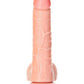 Realrock Curved Realistic Dildo with Balls and Suction Cup - Vanilla - 7in