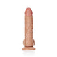 Realrock Curved Realistic Dildo with Balls and Suction Cup - Caramel - 8in