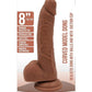 Realrock Curved Realistic Dildo with Balls and Suction Cup - Caramel - 8in