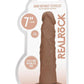 Realrock Skin Realistic Dildo Without Balls - Caramel - 7in