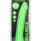 Realrock Slim Glow In The Dark Dildo with Suction Cup - Glow In The Dark/Green - 11in