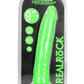 Realrock Slim Glow In The Dark Dildo with Suction Cup - Glow In The Dark/Green - 9in