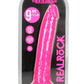 Realrock Slim Glow In The Dark Dildo with Suction Cup - Glow In The Dark/Pink - 9in