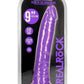Realrock Slim Glow In The Dark Dildo with Suction Cup - Glow In The Dark/Purple - 9in
