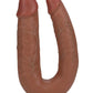 Realrock Ultra Realistic Skin U Shaped Double Dildo - Caramel - 5in
