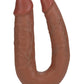 Realrock Ultra Realistic Skin U Shaped Double Dildo - Caramel - 7in
