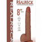 Realrock Vibrating and Rotating Cock with Balls Regular Straight - Caramel - 8in
