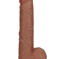 Realrock Vibrating Cock with Balls Regular Straight - Caramel - 7in