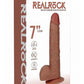 Realrock Vibrating Cock with Balls Regular Straight - Caramel - 7in