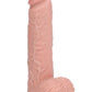 Realrock Vibrating Cock with Balls Regular Straight - Vanilla - 7in