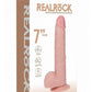 Realrock Vibrating Cock with Balls Regular Straight - Vanilla - 7in