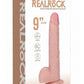 Realrock Vibrating Cock with Balls Regular Straight - Vanilla - 9in