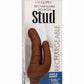 Rechargeable Power Stud Over and Under Silicone Vibrating Double Dong - Chocolate