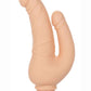 Rechargeable Power Stud Over and Under Silicone Vibrating Double Dong - Vanilla