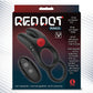 Red Dot Silicone Rechargeable Vibrating Cock Ring V1 with Remote Control - Black/Red