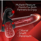 Red Dot Silicone Rechargeable Vibrating Cock Ring with Controller V2