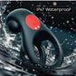 Red Dot Silicone Rechargeable Vibrating Cock Ring with Controller V2