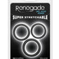Renegade Slim Silicone Rings - Black - 3pc/Set