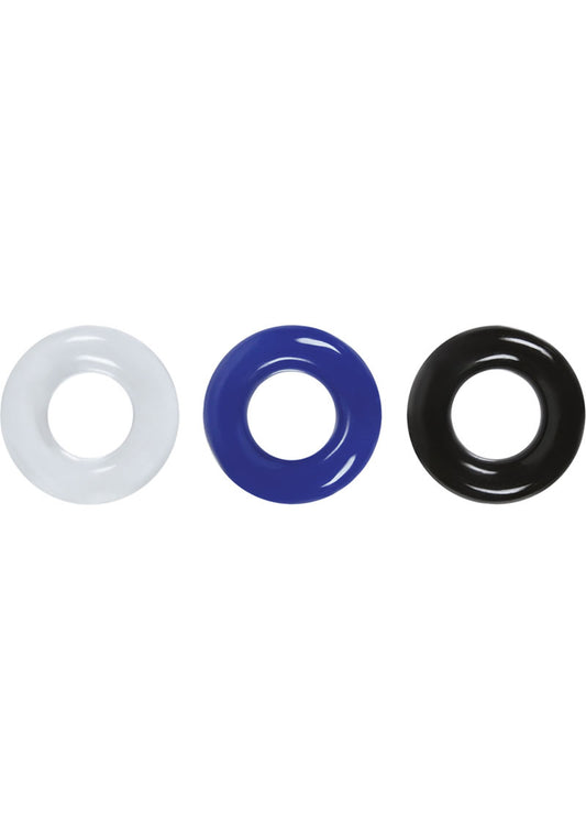 Renegade Stamina Rings Cock Rings - Assorted Colors - Set Of 3