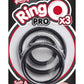 Ringo Pro X3 Silicone Cock Rings Set Waterproof - Black - 3 Piece/Pack