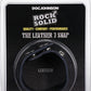 Rock Solid The Leather 3 Snap Adjustable Cock Ring - Black