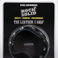 Rock Solid The Leather 5 Snap Adjustable Cock Ring - Black