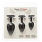 Roses Til Dawn Silicone Butt Plug - Black - 3 Piece/Set