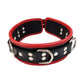 Rouge 5 D Ring Leather Collar - Black/Red