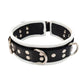 Rouge 5 D Ring Leather Collar - Black/White