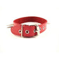 Rouge Adjustable Leather Spiked Collar - Red