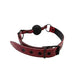 Rouge Anaconda Leather Adjustable Ball Gag - Black/Burgundy/Red