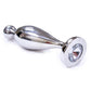 Rouge Fish Tail Stainless Steel Anal Plug Probe - Clear Jewel - Medium