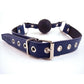 Rouge Leather Adjustable Ball Gag - Blue