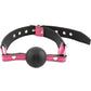 Rouge Leather Adjustable Ball Gag - Black/Pink