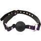 Rouge Leather Adjustable Ball Gag - Black/Purple