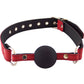 Rouge Leather Adjustable Ball Gag - Black/Red