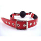 Rouge Leather Adjustable Ball Gag - Black/Red