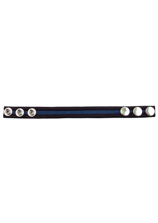 Rouge Leather Adjustable Cock Strap - Black/Blue