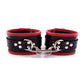 Rouge Leather Ankle Cuffs - Black/Red