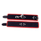 Rouge Leather Ankle Cuffs - Black/Red