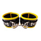 Rouge Leather Ankle Cuffs - Black/Yellow