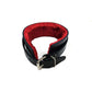Rouge Leather Collar with Faux Fur Lining