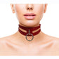 Rouge Leather Fashion Bondage Collar with O-Ring