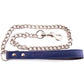 Rouge Leather Lead Chain - Blue/Metal