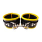 Rouge Leather Wrist Cuffs - Black/Yellow