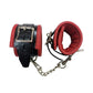 Rouge Padded Leather Adjustable Ankle Cuffs - Black/Multicolor/Red